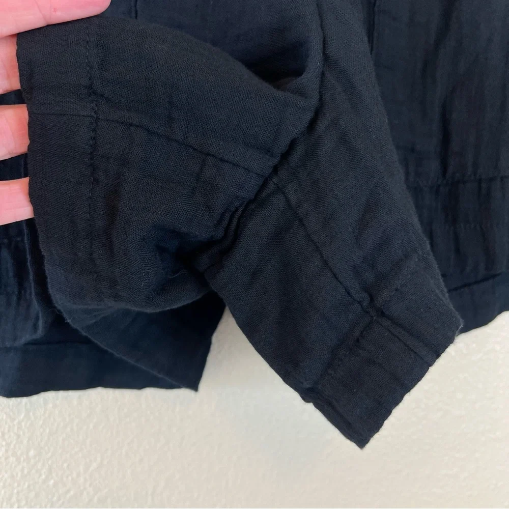 gap black crinkle gauze shorts